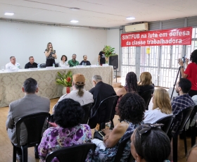 Posse da nova diretoria do SINTFUB. 02/01/2026 Foto: Beto Monteiro/Ascom GRE UnB